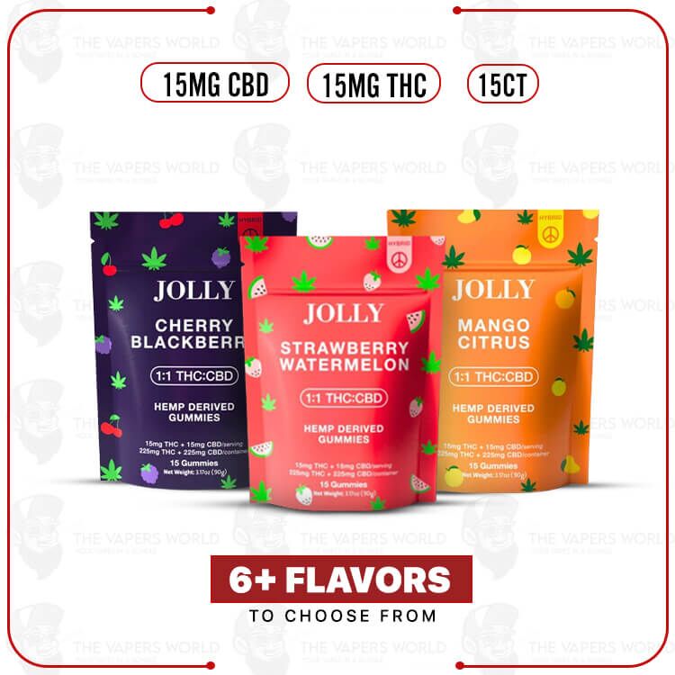 Jolly 1:1 D9THC: CBD Gummies -15MG - 15CT/PK