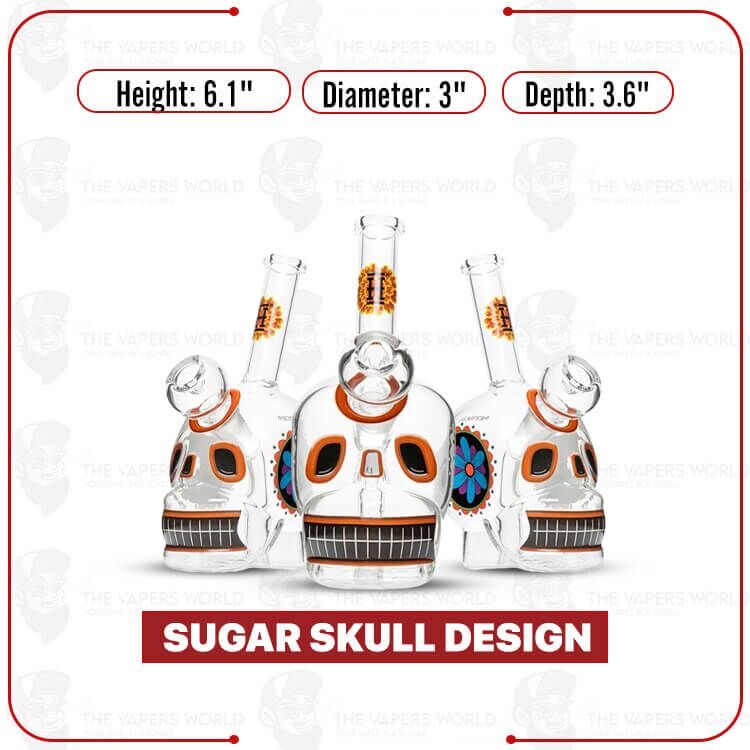 Hemper 6.1" Dia De Los Muertos Skull Bong