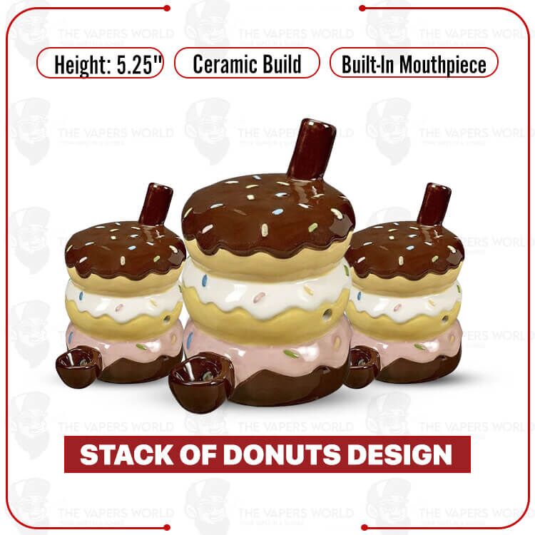 Stack of Donuts Ceramic Pipe Mug