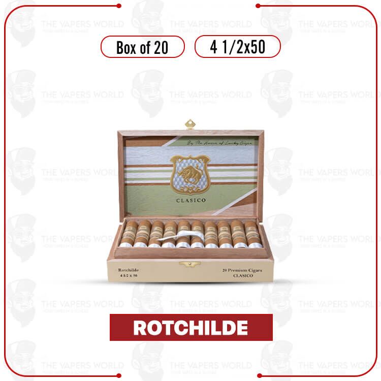 Classico by Lucky Cigar: Rothchilde 4 1/2 x 50 Box of 20 Cigars