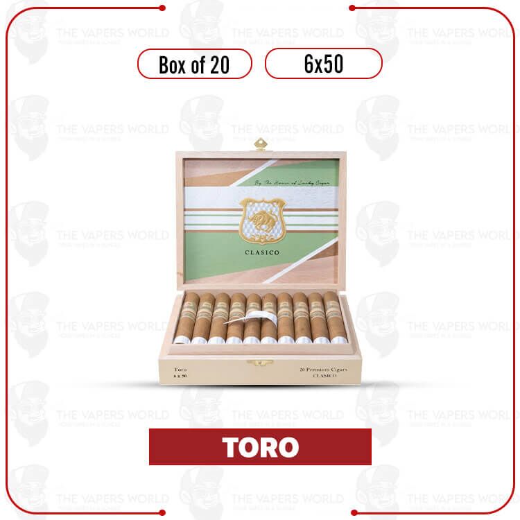Classico by Lucky Cigar: Toro 6x50 Box of 20 Cigars