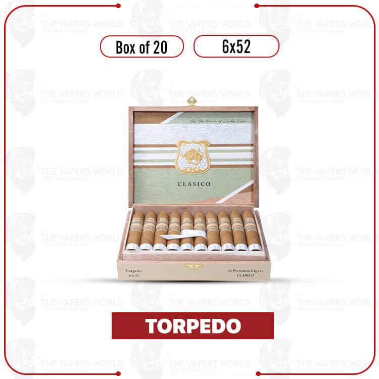 Classico by Lucky Cigar: Torpedo 6x52 Box of 20 Cigars