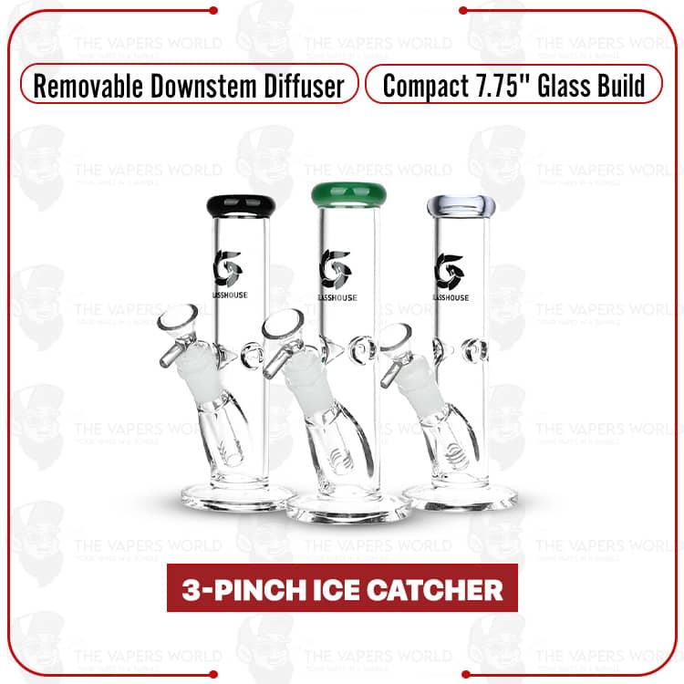 GlassHouse Straight Tube Glass Water Pipe