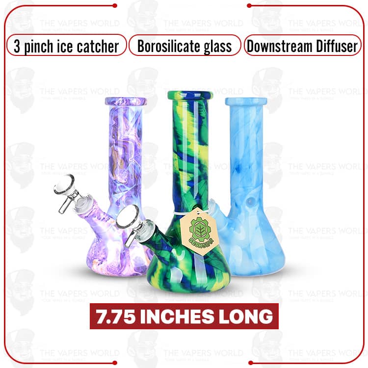 Marbled MD Glass Beaker Water Pipe