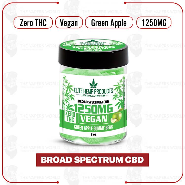Elite Hemp - CBD Vegan Gummies 1250mg Green Apple