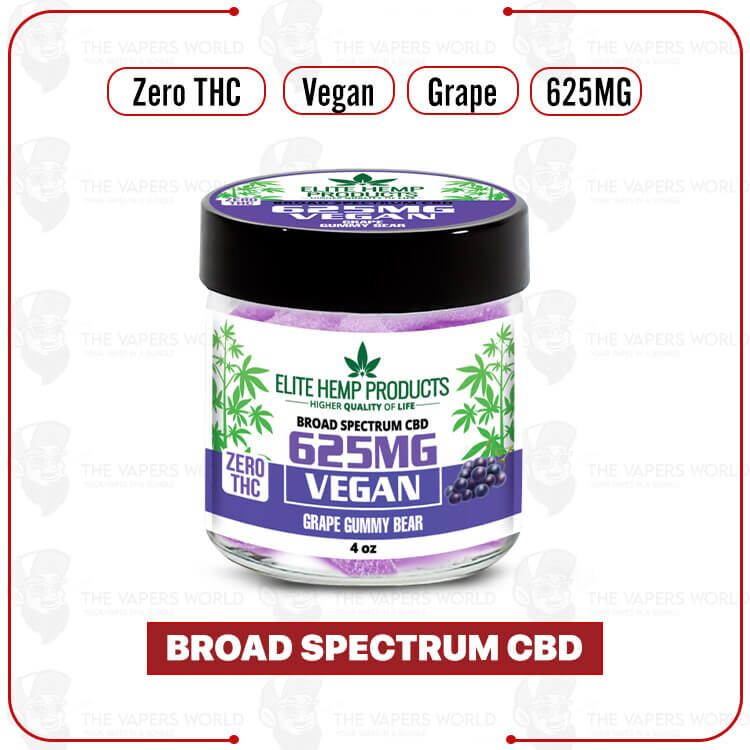 Elite Hemp - CBD Vegan Gummies 625MG Grape