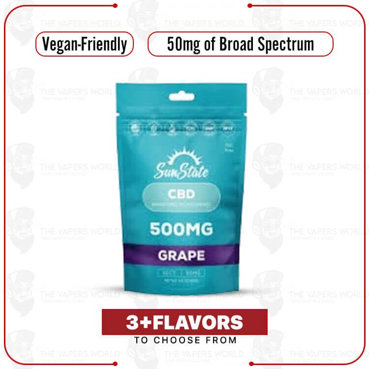 Sun State Hemp CBD Broad Spectrum 50mg Gummy Grab N' Go Bag - 10ct 500mg